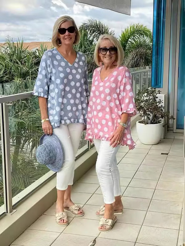 Brianna Relaxed Dot Blouse