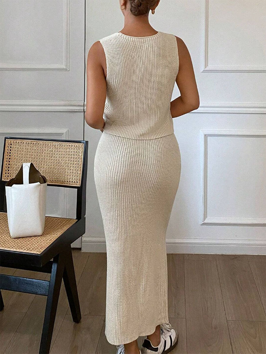 Lulu Cream Blossom Knit Set