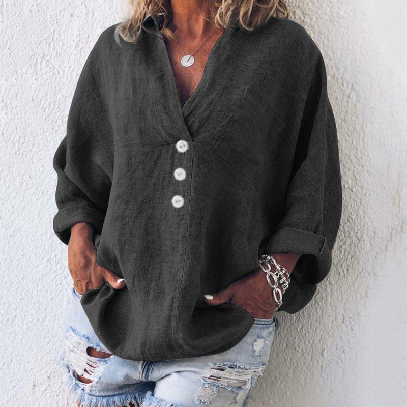 Atarah Relaxed Button-Up Blouse
