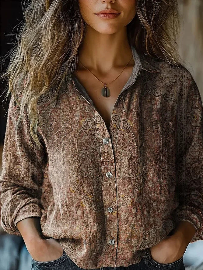 Lima Retro Floral Print Blouse