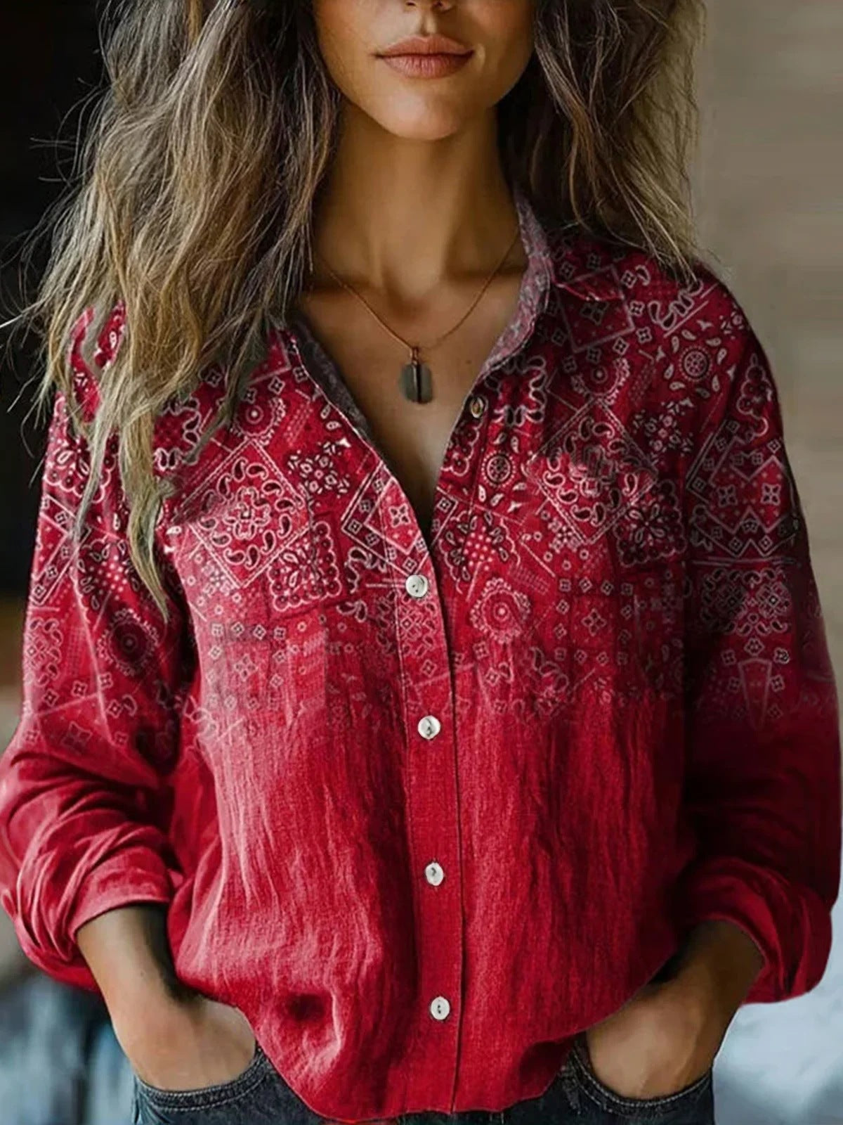 Lima Retro Floral Print Blouse
