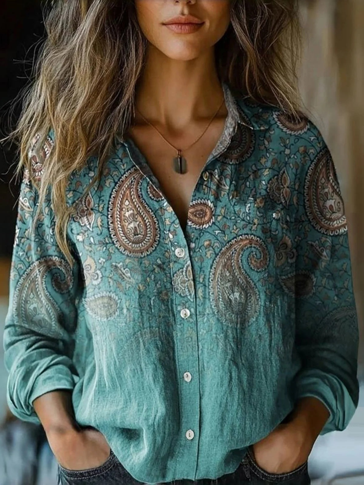 Lima Retro Floral Print Blouse