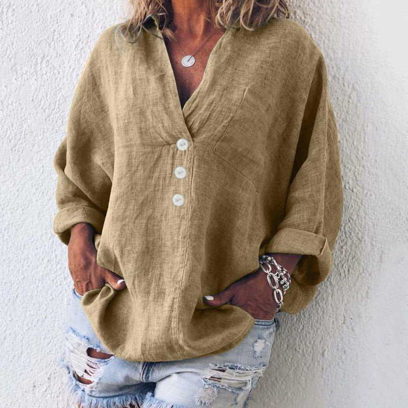 Atarah Relaxed Button-Up Blouse