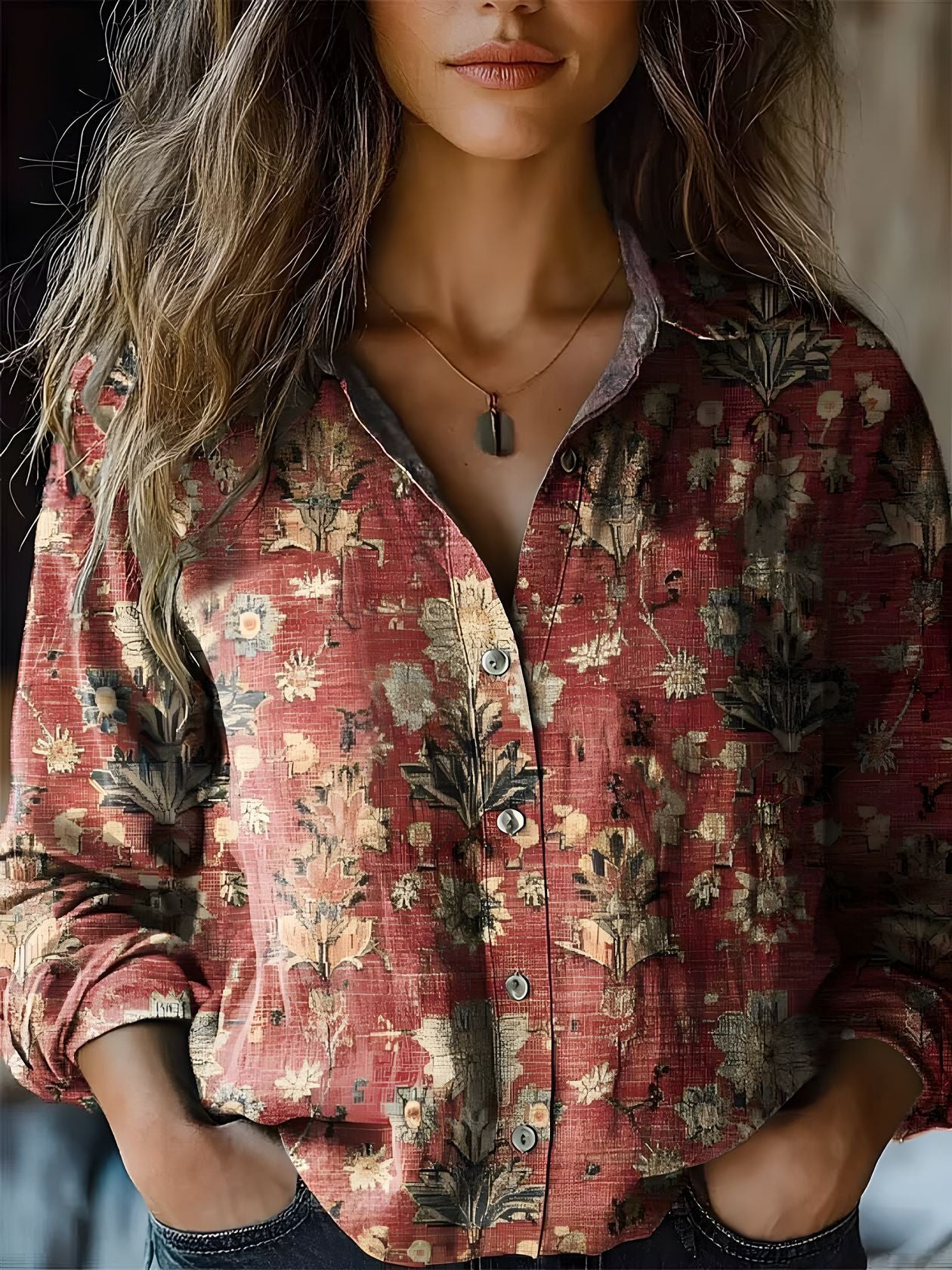 Lima Retro Floral Print Blouse