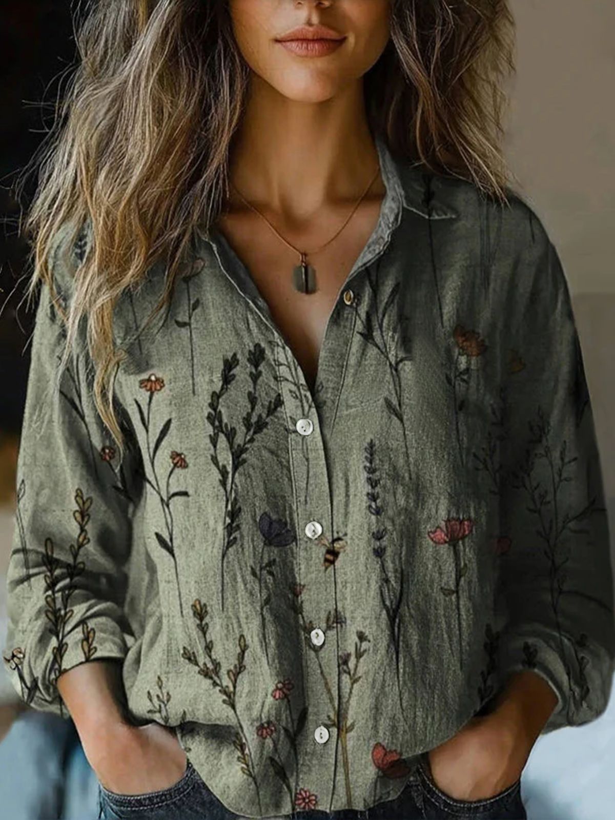 Lima Retro Floral Print Blouse