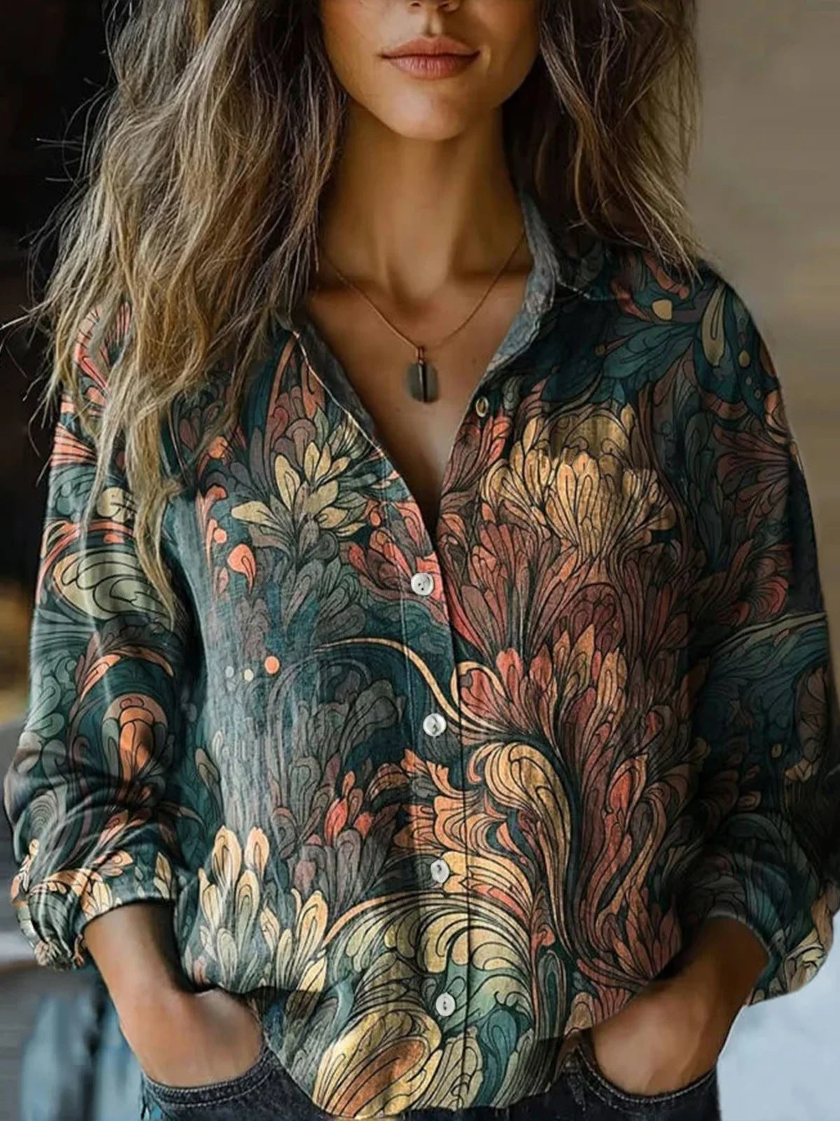 Lima Retro Floral Print Blouse