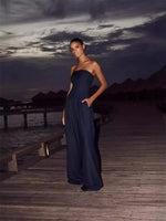 Lacy Solid Backless Jumpsuit