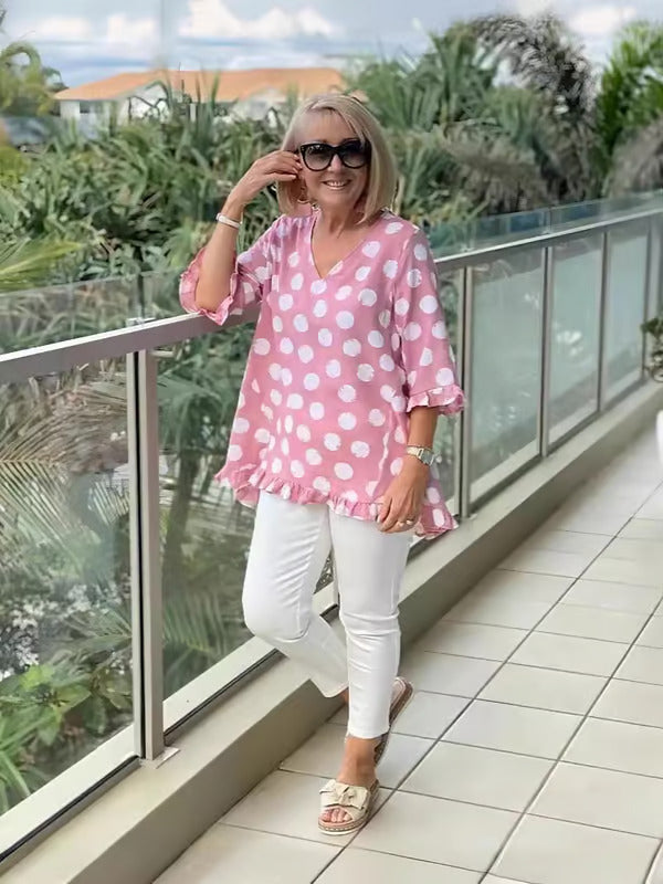 Brianna Relaxed Dot Blouse