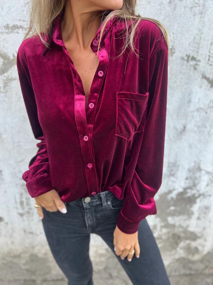 Kaya Elegant Velvet Blouse