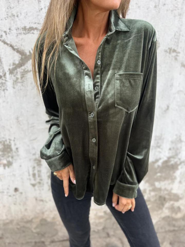 Kaya Elegant Velvet Blouse