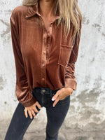 Kaya Elegant Velvet Blouse