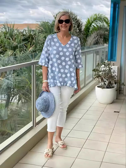 Brianna Relaxed Dot Blouse