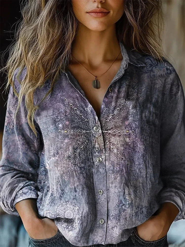Lima Retro Floral Print Blouse