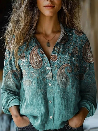Lima Retro Floral Print Blouse