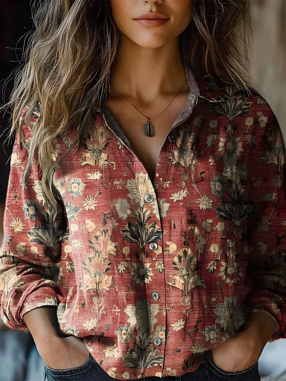 Lima Retro Floral Print Blouse