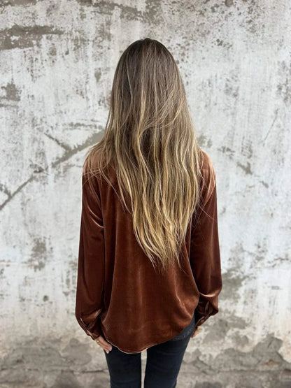 Kaya Elegant Velvet Blouse