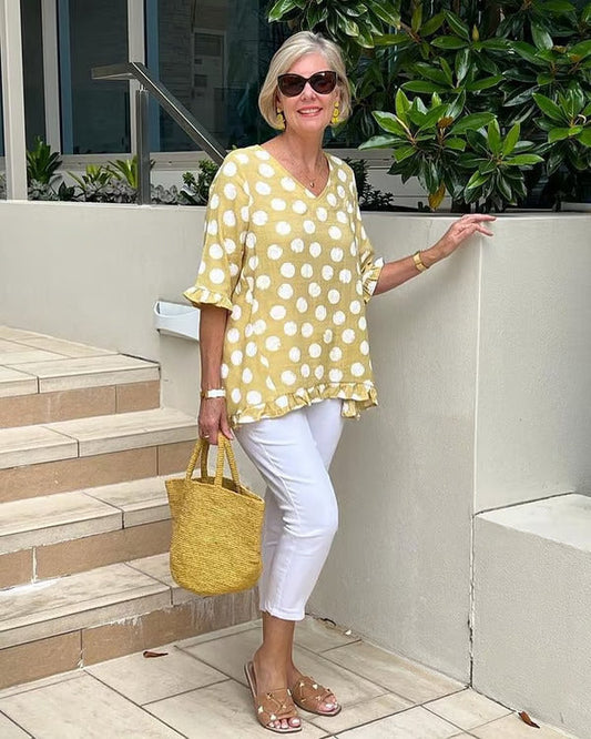 Brianna Relaxed Dot Blouse