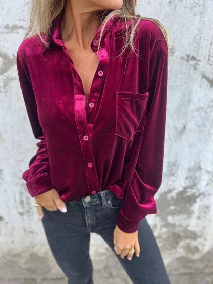 Kaya Elegant Velvet Blouse