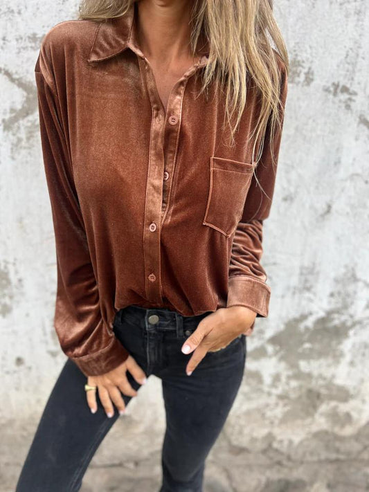 Kaya Elegant Velvet Blouse